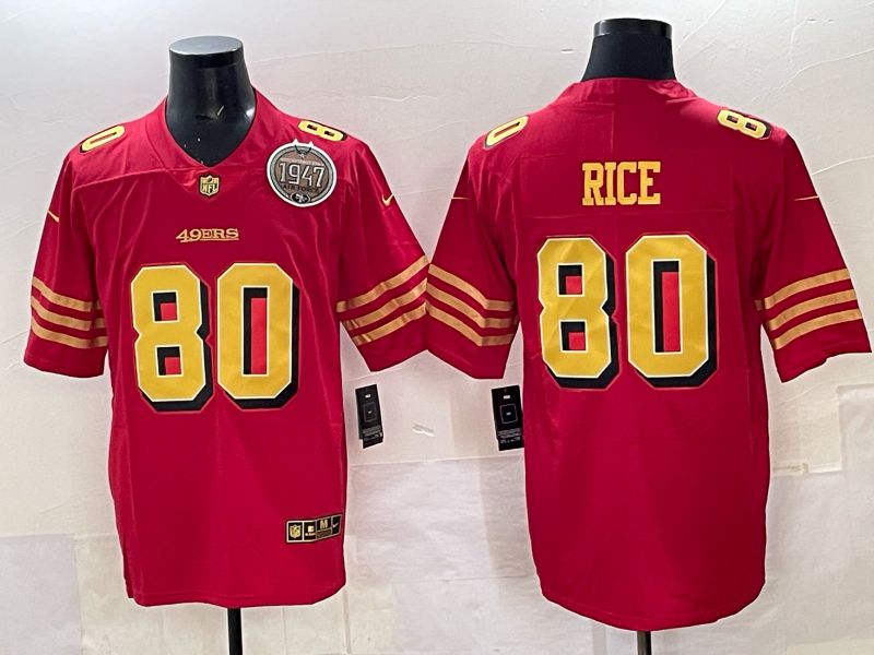 Men Nike San Francisco 49ers #80 Rice Red Limited NFL 2025 Jersey 0024